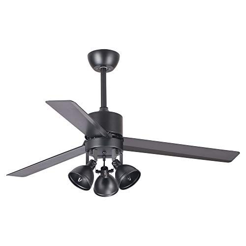  Parrot Uncle Ceiling Fan with Light Modern Black Ceiling Fans with Lights and Remote, 50 Inch