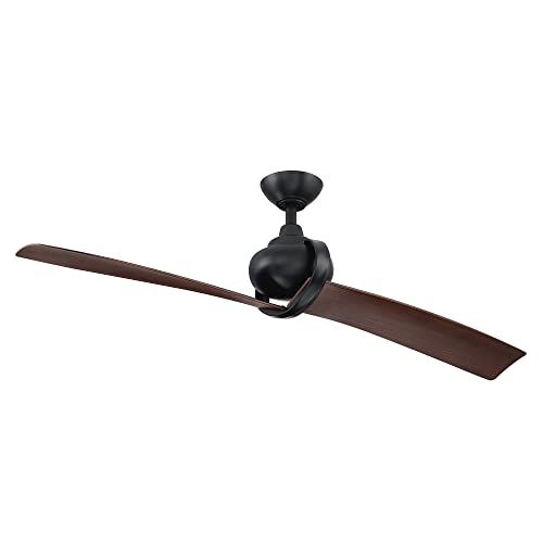  Parrot Uncle Ceiling Fan with Remote Modern Ceiling Fan No Light Indoor for Living Room, 54 Inch, Black