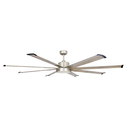  Parrot Uncle Ceiling Fans with Lights and Remote Modern Large Ceiling Fan with LED Lights, 72 Inch, Brushed Nickel