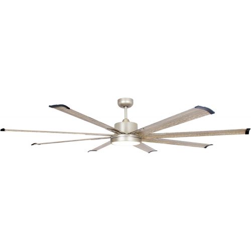  Parrot Uncle Ceiling Fans with Lights and Remote Modern Large Ceiling Fan with LED Lights, 72 Inch, Brushed Nickel