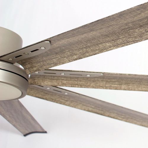  Parrot Uncle Ceiling Fans with Lights and Remote Modern Large Ceiling Fan with LED Lights, 72 Inch, Brushed Nickel