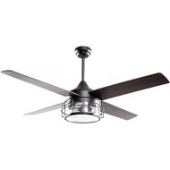 Parrot Uncle Ceiling Fan with Lights Remote Control 52 Inch Industrial Ceiling Fan, Oil Rubbed Bronze