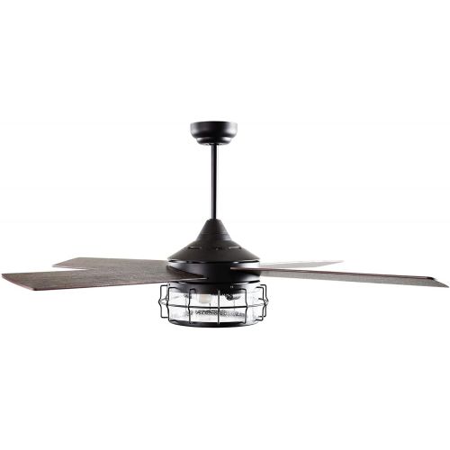  Parrot Uncle Ceiling Fan with Lights Remote Control 52 Inch Industrial Ceiling Fan, Oil Rubbed Bronze