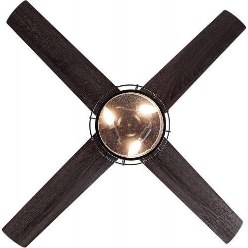  Parrot Uncle Ceiling Fan with Lights Remote Control 52 Inch Industrial Ceiling Fan, Oil Rubbed Bronze