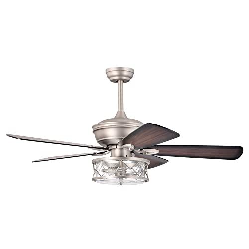  Parrot Uncle Ceiling Fans with Lights and Remote Control Modern Ceiling Fans for Bedroom Living Room, 52 Inch