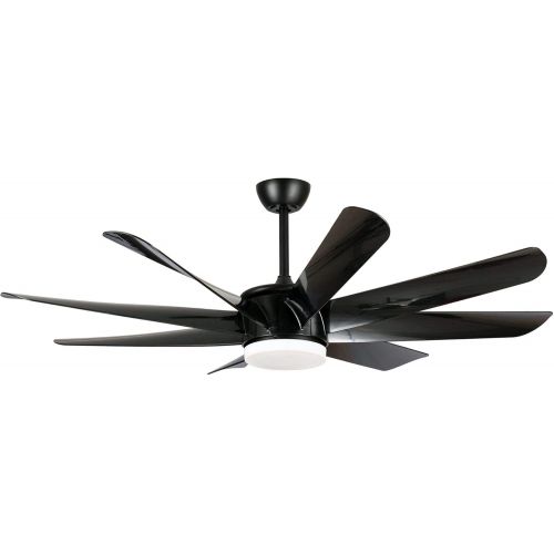  Parrot Uncle Black Ceiling Fan Modern Large Ceiling Fan with Lights LED and Remote Control, 60 Inch