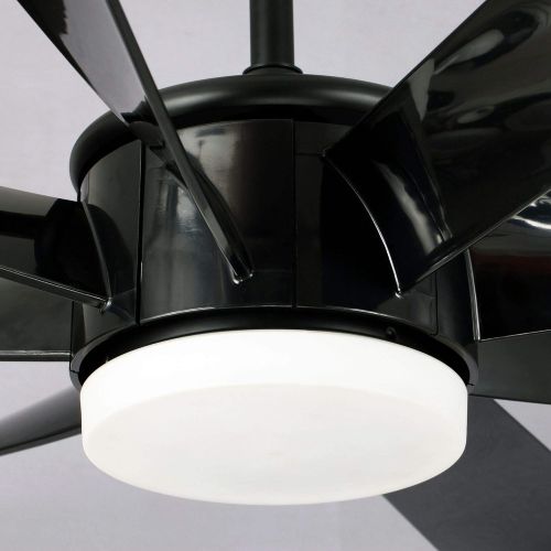  Parrot Uncle Black Ceiling Fan Modern Large Ceiling Fan with Lights LED and Remote Control, 60 Inch