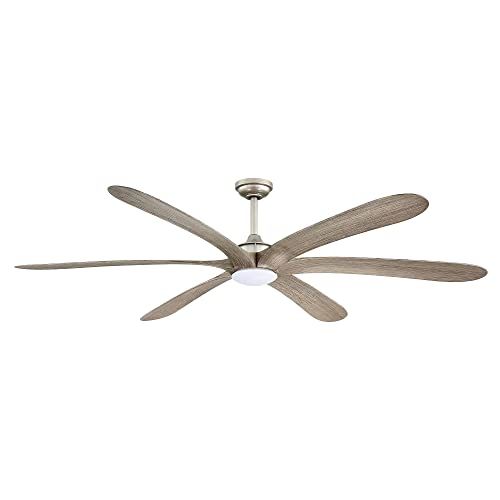  Parrot Uncle Ceiling Fans with Lights and Remote Farmhouse Ceiling Fan with LED Light, 72 Inch, 6 Blades, Painted Nickel