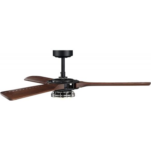  Parrot Uncle Aerofanture Ceiling Fans with LED Lights and Remote Control Black Industrial Ceiling Fan, 52 Inch
