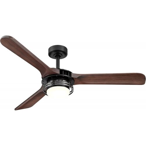  Parrot Uncle Aerofanture Ceiling Fans with LED Lights and Remote Control Black Industrial Ceiling Fan, 52 Inch