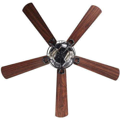  Parrot Uncle Low Profile Ceiling Fan Farmhouse Black Ceiling Fan with Light Remote Control, 48 Inch