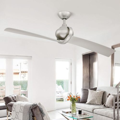  Parrot Uncle Ceiling Fan with Remote Modern Ceiling Fan No Light Indoor for Living Room, 54 Inch, Silver