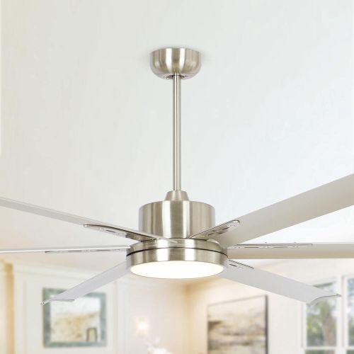  Parrot Uncle Modern Ceiling Fan with Remote Large Ceiling Fans Indoor with Light LED, 65 Inch, Brushed Nickel