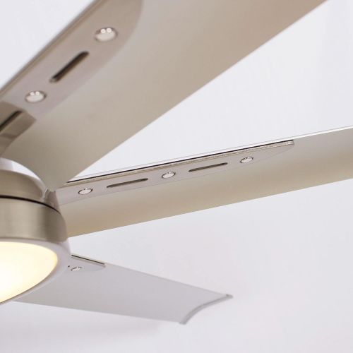  Parrot Uncle Modern Ceiling Fan with Remote Large Ceiling Fans Indoor with Light LED, 65 Inch, Brushed Nickel