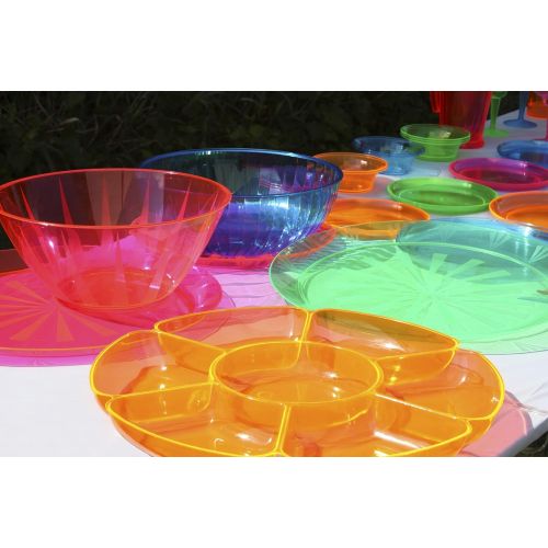  Party Essentials N549880 Disposable Heavy Duty Brights Plastic Small Bowl, 24-Ounce Capacity, Black(Case of 24)