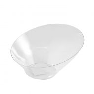 Party Bargains Hard Plastic Angled Large Serving Bowls, Color: Clear, Value Pack of 5