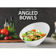 Party Bargains Hard Plastic Angled Medium Serving Bowls, Color: White, Value Pack of 5