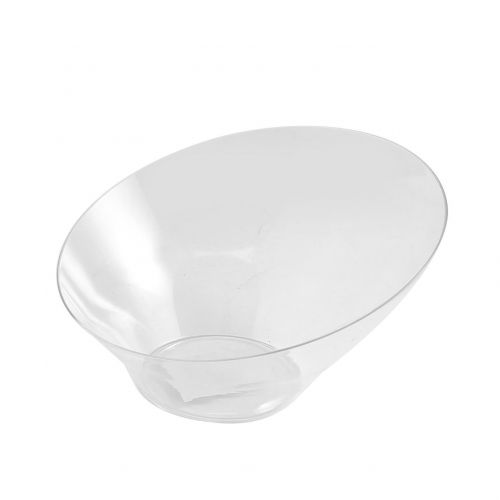  Party Bargains Hard Plastic Angled Medium Serving Bowls, Color: White, Value Pack of 5