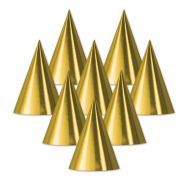 Party Central Club Pack of 48 Gold Fun and Festive Party Foil Cone Hats 6.75