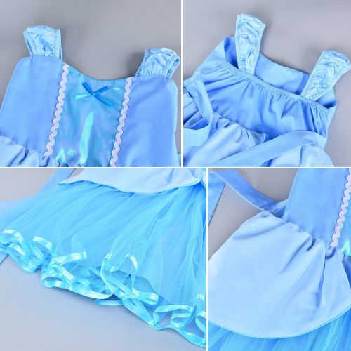  Party Chili Princess(Snow,Belle,Little Mermaid,Anna,Cinderella,Rapunzel) Costume For Toddler Girls Birthday 2T-6T