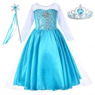 Party Chili Snow Queen Princess Elsa Dress Up Costume With Accessories Toddler Little Girls 2-10 Years