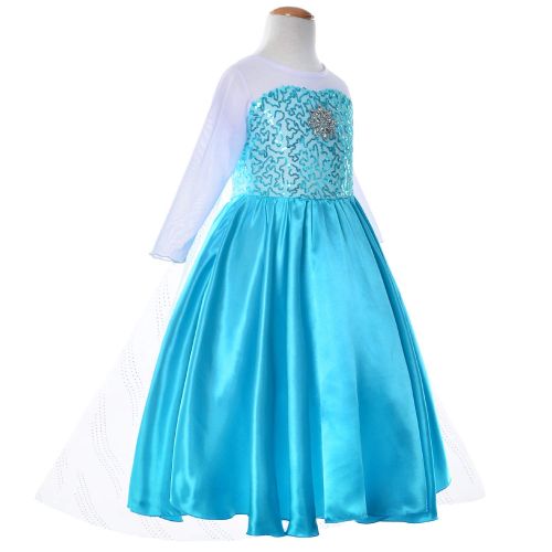 Party Chili Snow Queen Princess Elsa Dress Up Costume With Accessories Toddler Little Girls 2-10 Years