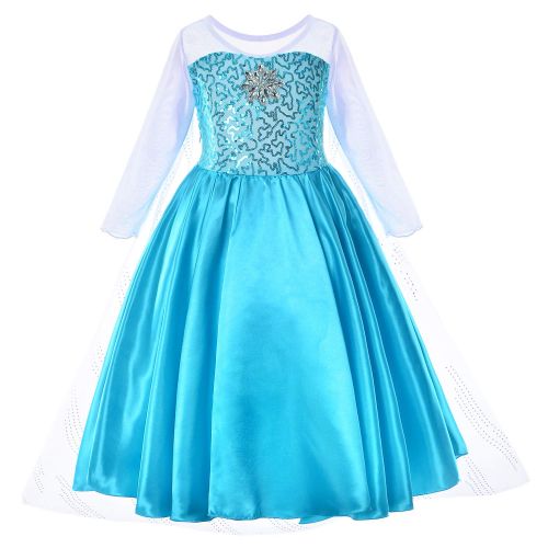  Party Chili Snow Queen Princess Elsa Dress Up Costume With Accessories Toddler Little Girls 2-10 Years