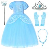 Party Chili 9-layers Tulle Skirt Princess Cinderella Costume Girls Dress Up With Accessories 3-12 Years