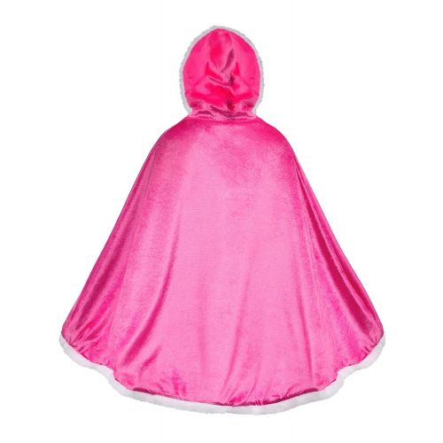  Party Chili Fur Princess Hooded Cape Cloaks Costume for Girls Dress Up 3-12 Years
