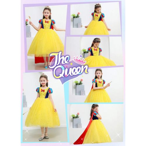  Party Chili Princess Snow White Costume for Girls Dress Up with Accessories 2-12 Years