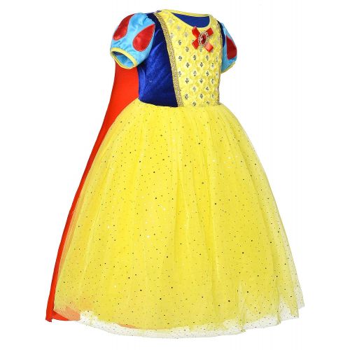  Party Chili Princess Snow White Costume for Girls Dress Up with Accessories 2-12 Years