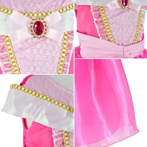  Party Chili Disfraz de princesa Aurora de princesa durmiendo con accesorios, para nias de 3 a 12 aos