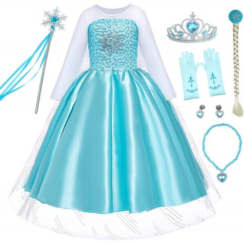  Party Chili Princess Costume for Girls Dress Up with Accessories Toddler Little Girls