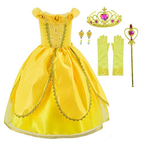  Party Chili Princess Dress Up Costume for Girls Birthday Party with Accessories