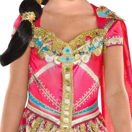  Party City Aladdin Pink Jasmine Costume for Children, Includes a Fancy Pink Dress with a Matching Shawl