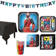 Party City Power Rangers Ninja Steel Party Kit, Includes Tableware, Tablecloths and Decor; 8 Guests