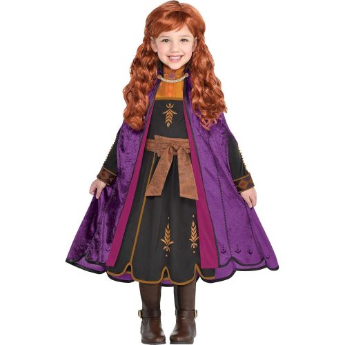  Party City Anna Act 2 Halloween Costume for Girls, Frozen 2, Includes Dress and Cape