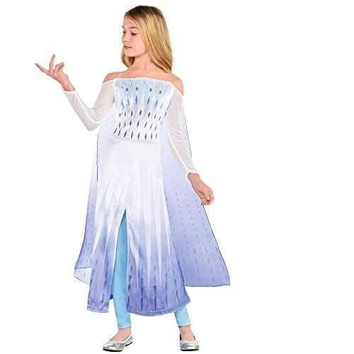  Party City Disney Frozen 2 Epilogue Elsa Halloween Costume for Kids Includes Dress, Leggings, for Pretend Play