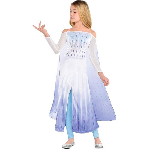  Party City Disney Frozen 2 Epilogue Elsa Halloween Costume for Kids Includes Dress, Leggings, for Pretend Play