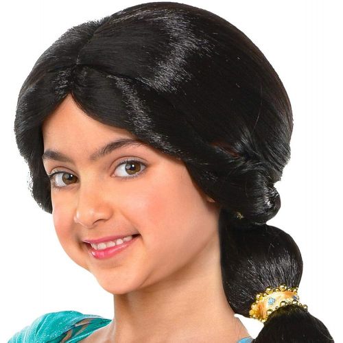  Party City Aladdin Jasmine Whole New World Costume for Children, Features a Peacock Jumpsuit with a Cape