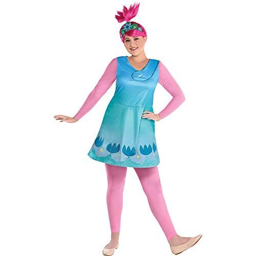  할로윈 용품Party City Queen Poppy Halloween Costume for Women, Trolls World Tour, Plus Size, Includes Wig, Dress and Tights