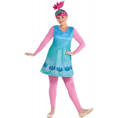  할로윈 용품Party City Queen Poppy Halloween Costume for Women, Trolls World Tour, Plus Size, Includes Wig, Dress and Tights