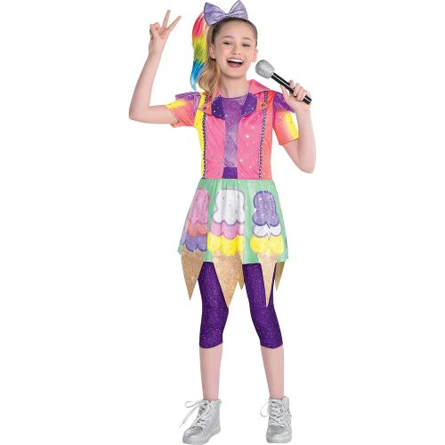  할로윈 용품Party City Ice Cream Cone Halloween Costume for Girls, JoJo Siwa, Includes Dress, Leggings, Bow