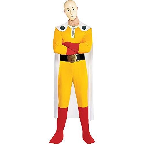  할로윈 용품Party City One Punch Man Halloween Costume for Adults, X-Includes Jumpsuit, Cape, Mask, Glove, and Belt