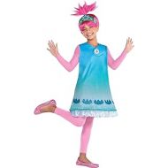 Party City Queen Poppy Halloween Costume for Girls, Trolls World Tour Includes Wig, Dress and Tights