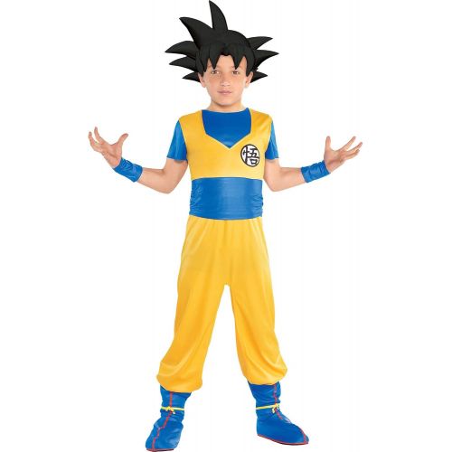  할로윈 용품Party City Dragon Ball Super Goku Costume for Children, Includes Jumpsuit, Headpiece, Wristbands, and More