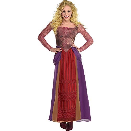  할로윈 용품Party City Sarah Sanderson Halloween Costume for Women, Hocus Pocus, Dress with Faux Bodice