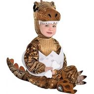 Party City T-Rex Hatchling Halloween Costume for Babies, Jurassic World, Jumpsuit, Hood, Tail, Booties, Rattler