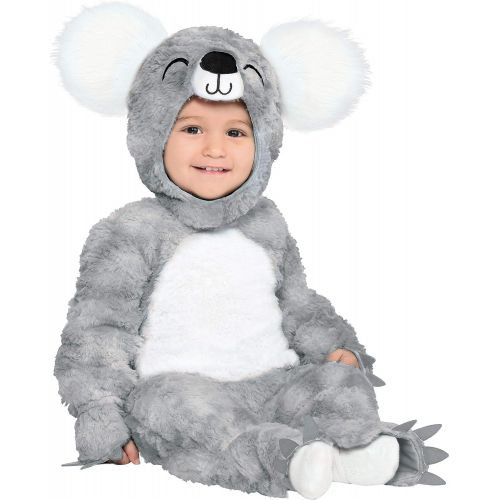  할로윈 용품Party City Soft Cuddly Koala Bear Halloween Costume for Babies, Hooded Onesie, Gray and White