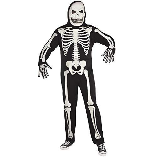  할로윈 용품Party City Glow-in-The-Dark Skeleton Halloween Costume for Men, Plus Size, Includes Jumpsuit, Hood and Gloves